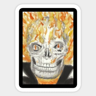 Skull on fire Sticker